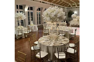 Luxury Wedding Table Centerpiece Artificial Silk White Rose Flower Ball Floral Arrangement for Wedding Party Event Decor