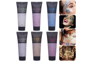Customizable Festival Glitter Gel, Body & Face Paint, Sparkling Cosplay glitter paint makeup