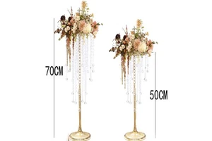 Bulk for Tabletop Flower Arrangement Gold Wedding Centerpieces for Tables Crystal Flower Stand Gold Floral Vases
