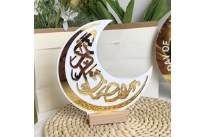 Ramadan Decoration Moon Acrylic Ornaments Islamic Home Dining Table Decoration Muslim Party Holiday Supplies