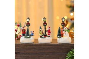 New Luminous Resin Christmas Ornaments Street Lamp Shaped Decorations Christmas Gifts