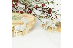 Natural Handmade Birch Bark Ornaments Christmas Reindeer