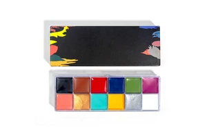 12 Colors Waterproof Oil-Based Cream Face Body Paint Palette Matte Shimmer Vibrant Customizable Logo for Halloween Cosplay Stage