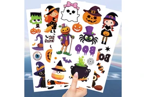 HuaShanQi Sophisticated Plastic Digital Printing Halloween Temporary Tattoo Stickers for Boys and Girls' Holiday Party