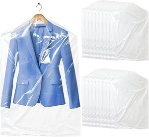 Transparent Dry Cleaning Storage Garment Bag anti dust bag plastic Garment dust Bag for T shirt Suit Cover Hanging Clothes