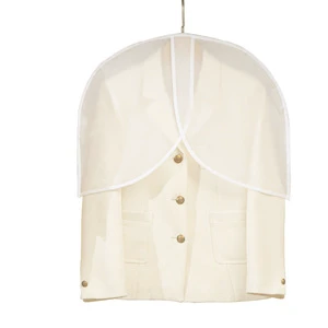 Fashionable PE and Woven Material Garment Hanging Closet Cover Protector Dust Jacket for Clothes and Coats for Travel