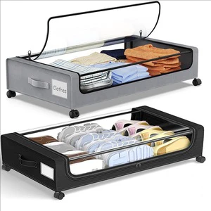 Yuyang New Shoes Clothes Organizer Underbed Storage Containers Space Saving Rolling Drawers Under Bed Storage With Wheels