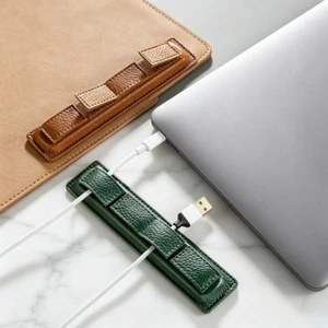 High Quality Multi Functional Cable Organizer PU Leather Magnetic Cord Storage Earphone Wire Storage Buckle