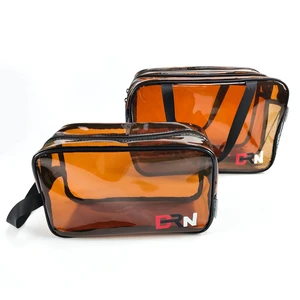 ECO Large Capacity Clear PVC for Toiletry Bag Portable Travel Wash Bag Zipper Closure Waterproof Makeup Cosmetic Organizer Pouch