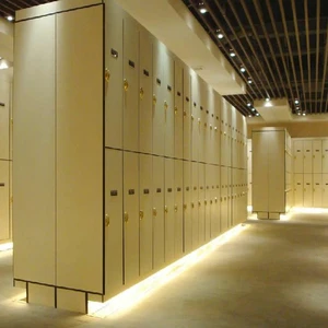 Gym Wood Storage Hpl Fireproof Locker Cabinet