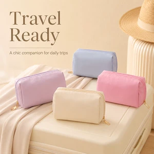 HANFEIZI Wholesale PU Leather Hand-held Cosmetic Bag Portable Travel Storage Lipstick Makeup Bag for Women