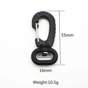 Custom Bag Accessories Small Black Aluminum Swivel Snap Hook Spring Gate Swivel Carabiner Clasp Clip for Backpack Handbag