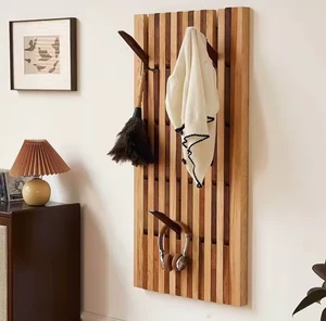 Wall Mounted Wood Wall Hooks Piano Key Design Classic Creative Entryway Organizer Hallway Storage Hats Coats Space Saving