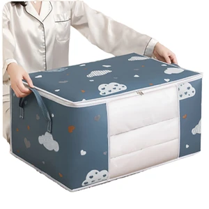 Large Capacity 50/75L Foldable Cloth Storage Box Customizable Quilt and Clothes Organizer Bag Non-Woven Fabric Storage Bag