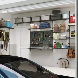 Adjustable Garage Storage Shelf, Free Standing Metal Rack Organizer for Home, Commercial Use, Space Saving Design for Wall