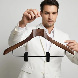 Wood Clothing Hanger Wooden Coat Suit Hanger with Wide Shoulder