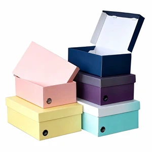 Customizable Rigid Paper Shoe Organizer Box with Embossing Custom Logo for Boxing Shoes