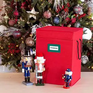 Holiday Organization Christmas Ornaments Storage Box with Zipper