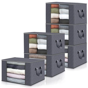 6 Pack Clothes Storage Containers Closet Organizer Big Thick Fabric Storage Bag Clothes Storage Bag