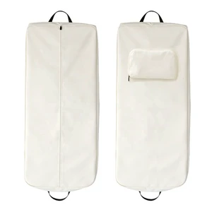 Custom Logo Luxury Canvas Clothing Organizer Pouch Large Capacity Zipper Portable Travel Clothes Storage Bag for Suit Dresses