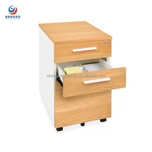 Modern Lockable Tall Steel Side Cabinet 3 Drawer Metal Document Filing Organizer for Home Office Desk