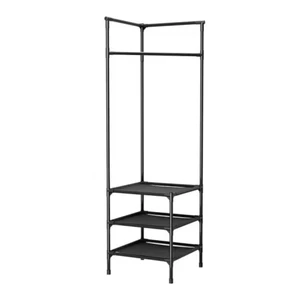 Corner Coat Rack Clothes Rack Hangers Bedroom Storage Rack Color Black and White