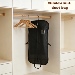 Waterproof Non-Woven Garment Bag with Clear Window for Suit, Dress, and Coat Storage - Travel & Home Organizer