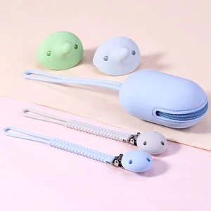 Custom Metal Clip Teether Case Babies Soother Chain Baby Nuk Bag Silicone Pacifier Clip Box