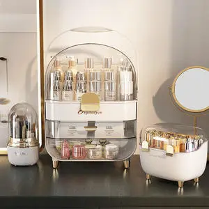 New Fashion Cosmetic Storage Box Portable Skincare Case Large 3 Tiers Clear Makeup Organizer for Women Girls Gifts