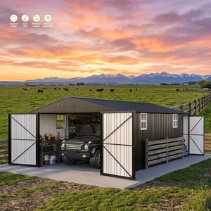 High Quality Outdoor Waterproof Carport 12x20 FT Heavy Duty Garage Metal Storage Shed For Car, Truck