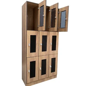 Fumeihua 6-Door HPL Board Sports Gym Storage Locker Cabinet Assembled Waterproof Key/Electronic Lock Ventilated Design