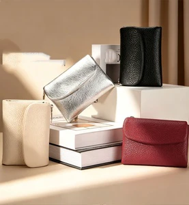 PU Short Handheld Large Capacity Storage Card Clip with High Beauty and Minimally Designed Bag Clip