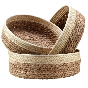 Woven Rattan Desktop Storage Basket for Home or Office Organizing Cosmetics Snacks Bags Kitchen Bathroom or Wardrobe Use