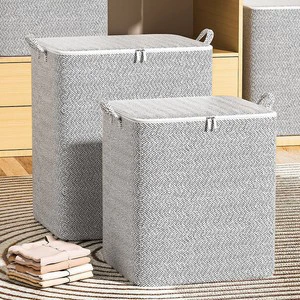 Collapsible Non Wove Portable Large Clothes Organizer Storage Bag Clothes Quilt Storage Bag Moving Sorting Storage Basket