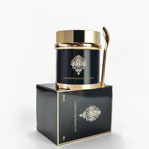 Eco-friendly Large Glass Jars With Screw Gold Lids Empty Beauty Product Containers For Body Scrub, Body Butter & Skin Care Cream