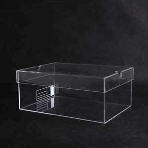 Clear Acrylic Shoe Display case Perspex Shoe Storage Box with Lid