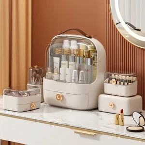 5 Pcs Set Makeup Organizer with Brush Holder Lipstick Facial Box Powder Case for Bathroom Vanity Countertop Cosmetic Storage Kit