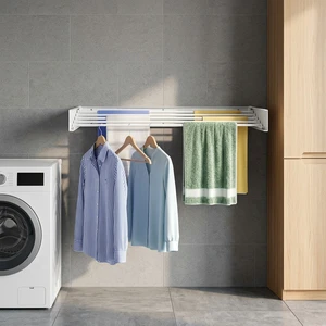 Wall Mounted Type Clothes Drying Rack Laundry Rack with Sturdy Metal Frame Heavy Duty Foldable Design for Indoor Use