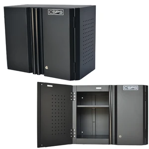 Wall-Mounted Cabinet 61cm 1-Tier Garage Pegboard Tool Chest Storage Powder Coated Steel OEM/ODM Customizable 136kg Matt Black