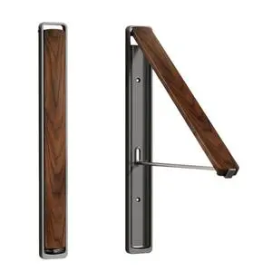 1-Pack Foldable Rectangle Wood+AL Modern Floating Wall-Mounted Storage Racks Living Room Kitchen Use Water Resistant Hanging