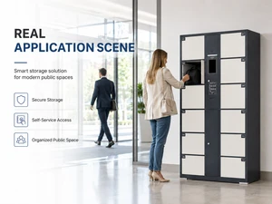 Smart 12 Door Storage Locker with Face Recognition, Electronic Bag Cabinet for Rental Business, Mall & Office Lobby - 2026
