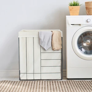 JY Wholesale Wire Storage Basket Iron Laundry Basket with Handle and Wheels