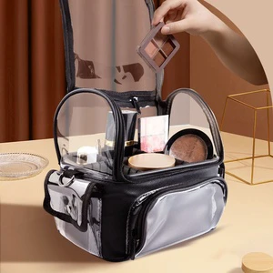 PU Portable Travel Waterproof Wash Bag with Large Capacity and High Aesthetic Value Hand-held Wash Bag