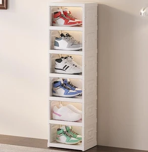 PP Plastic Foldable Sneaker Storage Box AJ Display Case Magnetic Clear Door Shoe Organizer Shoe Rack Moisture-proof