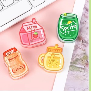 Customized Acrylic PP Clips With Logo Mini Cute Acrylic Stationery Sticky Note Clips Custom Cartoon Anime PP Acrylic Paper Clip