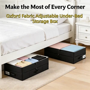 Extensible Single Layer Under Bed Storage Box Rolling Underwear Organizer with Clear Lid for Bedroom
