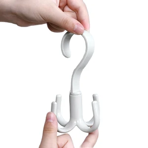 Creative Multifunctional Rotatable Four Claw Hooks Heavy Duty Plastic Coat Ties Bathroom Scarf Wardrobe Storage Hangers