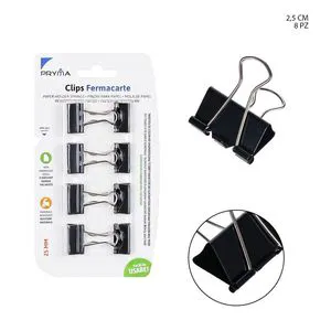 Black paper clip 25mm 8 pieces for document organization