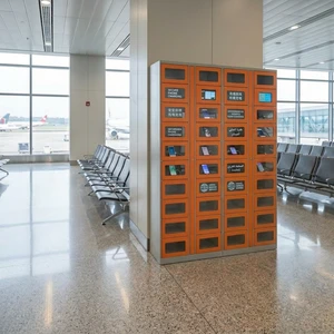 2026 Smart Phone Charging Locker with Multi-Language Support, Secure Cell Phone Storage Station for Airport & Railway Station