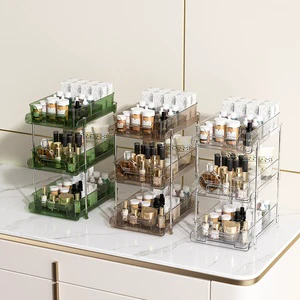 Cosmetic Storage Box Plastic Light Luxury Multi-layer Double-layer Three-layer Pull-out Transparent Skin Care Product Rack